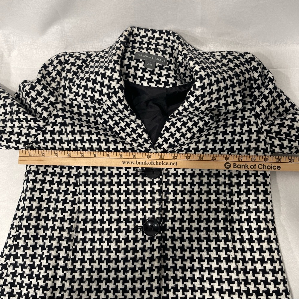 Josephine Blazer Jacket Womens Black / White Patterned  2 Button Front Size 6 - Picture 10 of 13